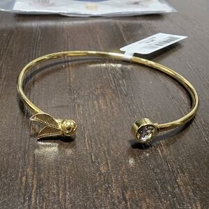 Harry Potter Alex and Ani golden snitch and crystal cuff bracelet jewelry